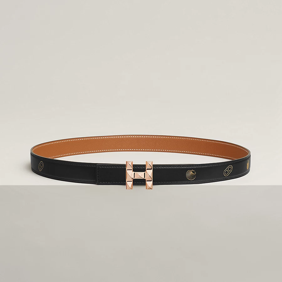 H Infini belt buckle & Hermès sur Mer reversible leather strap 24 mm - Image 1